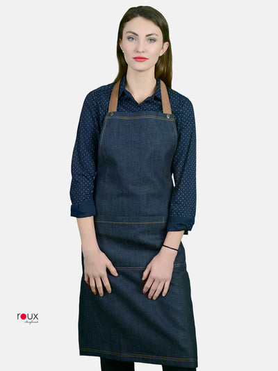 denim bib apron