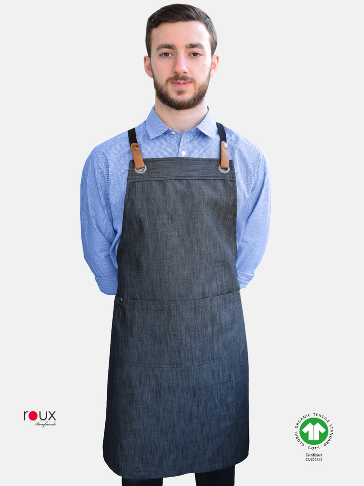 Organic Denim Bib Apron Porto